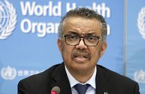 Tedros Adhanom Ghebreyesus addresses a press conference about the update on COVID-19 at the World Health Organization headquarters in Geneva, Switzerland, on February 24, 2020