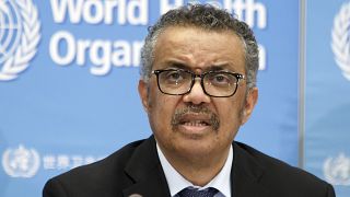 Tedros Adhanom Ghebreyesus addresses a press conference about the update on COVID-19 at the World Health Organization headquarters in Geneva, Switzerland, on February 24, 2020