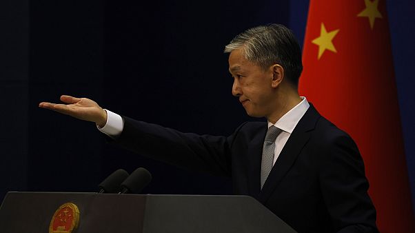 Foreign Ministry spokesperson Wang Wenbin gestures for questions during a daily briefing in Beijing. Foreign Ministry spokesperson Wang Wenbin gestures for questions during a daily briefing in Beijing.