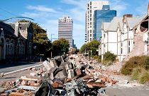 A street after the deadly earthquake in Christchurch, New Zealand where 185 people were killed in 2011.