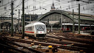 A Deutsche Bahn train in Cologne.