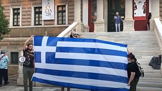 Protest in Athens over Hagia Sophia's reconvertion into a mosque, July 24, 2020