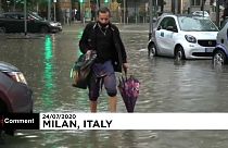 Fortes chuvas causam inundações em Milão