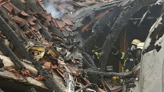 The plane crashed into a family home in Western Germany. 