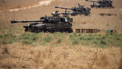 Des unités d'artillerie mobiles israéliennes sont en place dans le nord d'Israël, près de la frontière avec le Liban, mardi 28 juillet 2020