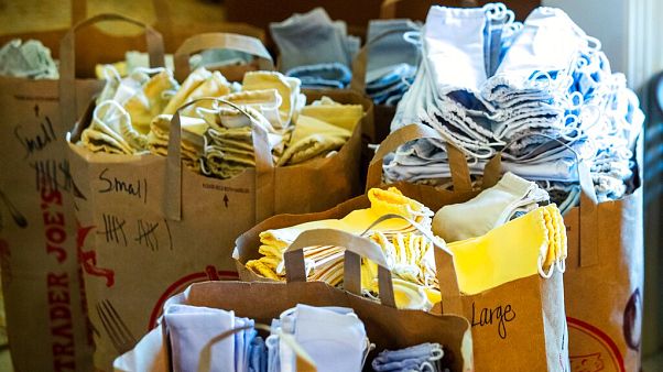 ILLUSTRATION! -Bags of masks ready for distribution July 8, 2020, in Omaha, Neb. ILLUSTRATION! -Bags of masks ready for distribution July 8, 2020, in Omaha, Neb.