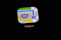 File photo shows the Apple Maps app displayed on an iPad.
