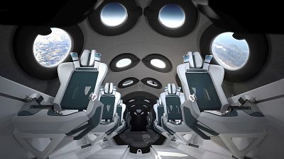 Cabine du SpaceShipTwo de Virgin Galactic, 28 juillet 2020