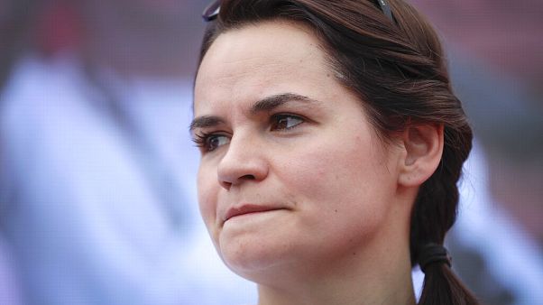 Szvetlana Tikanovszkaja egy minszki kampányrendezvényen 2020. július 19-én Szvetlana Tikanovszkaja egy minszki kampányrendezvényen 2020. július 19-én