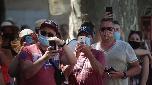 İspanya'da bir turist kafilesi İspanya'da bir turist kafilesi
