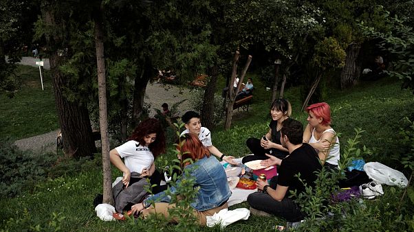 Ankara'da piknik yapan gençler Ankara'da piknik yapan gençler