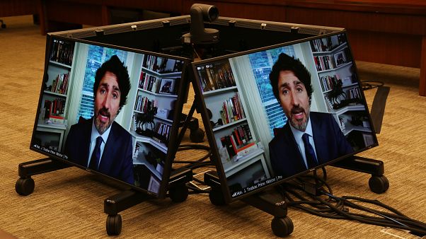 حضور مجازی جاستین ترودو در پارلمان کانادا حضور مجازی جاستین ترودو در پارلمان کانادا