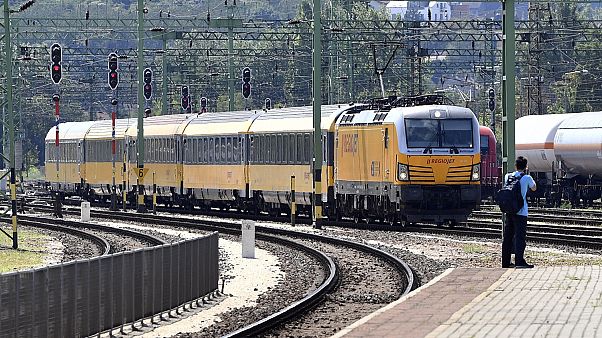 A RegioJet nyitójáratának érkezése a Kelenföldi pályaudvaron 2020. július 31-én. A RegioJet nyitójáratának érkezése a Kelenföldi pályaudvaron 2020. július 31-én.