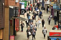 Shoppers in central Rochdale, greater Manchester