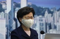 Hong Kong Chief Executive Carrie Lam speaks during a news conference in Hong Kong, Friday, July 31, 2020.
