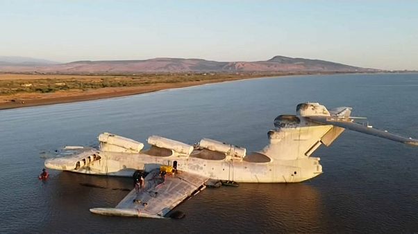 Ekranoplan im Kaspischen Meer Ekranoplan im Kaspischen Meer