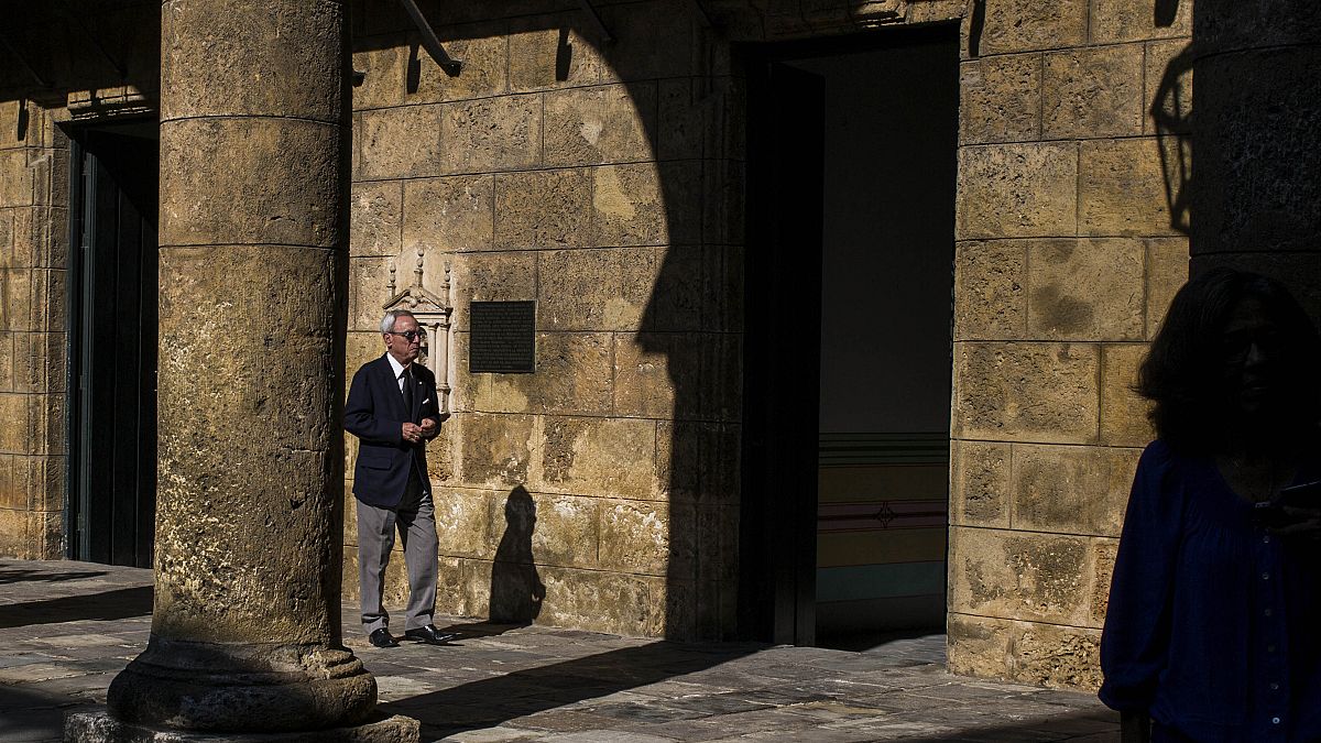 El historiador Eusebio Leal Spengler en el patio del museo de la Ciudad de La Habana, 23/11/2018