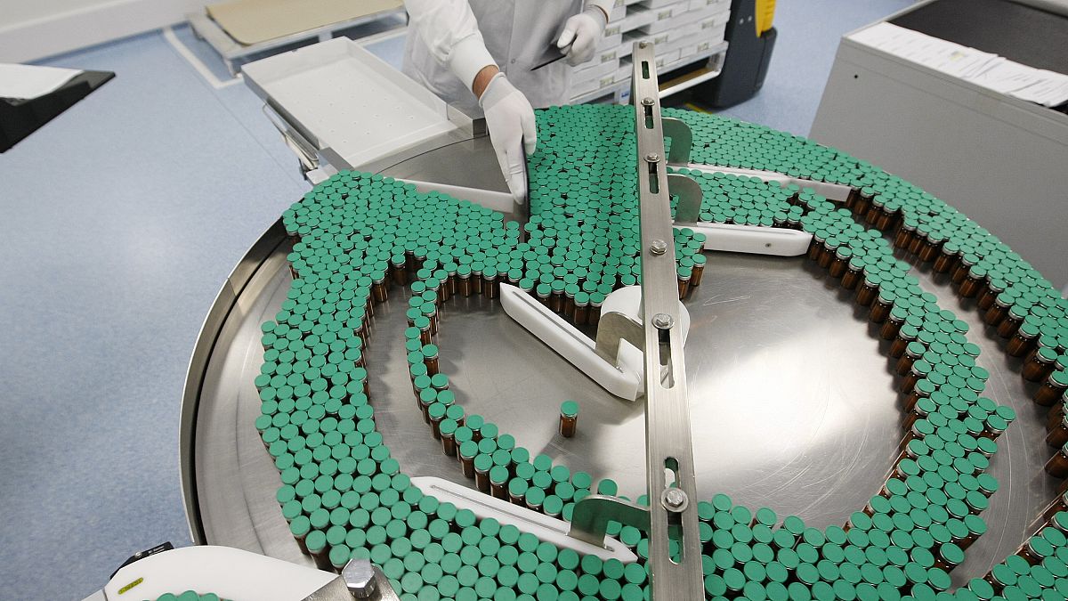 A laboratory technician is seen at a Sanofi-Pasteur production plant manufacturing Panenza, a vaccine for the H1N1 flu virus