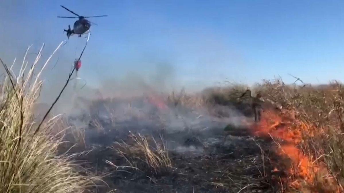 شاهد: رجال الإطفاء يسعون إلى السيطرة على حرائق منطقة دلتا نهر بارانا بالأرجنتين