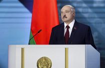 Belarus President Alexander Lukashenko delivers his speech during a state-of-the-nation address ahead of Sunday's election in Minsk, Belarus, Tuesday, Aug. 4, 2020
