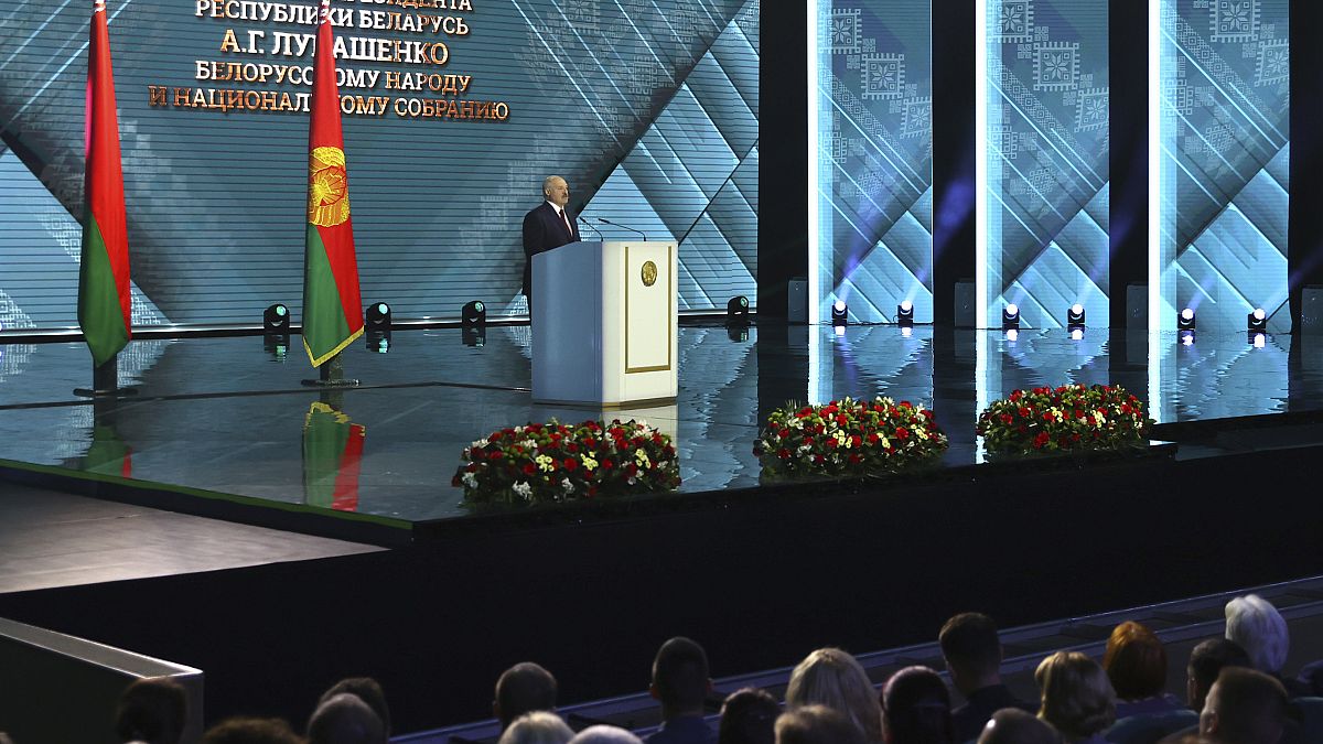 Alexander Lukaschenko während seiner Rede an die Nation