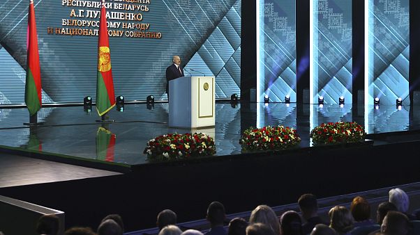 Alexander Lukaschenko während seiner Rede an die Nation Alexander Lukaschenko während seiner Rede an die Nation