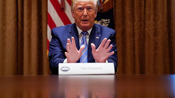 President Donald Trump speaks during a roundtable about America's seniors, in the Cabinet Room of the White House, Monday, June 15, 2020, in Washington. President Donald Trump speaks during a roundtable about America's seniors, in the Cabinet Room of the White House, Monday, June 15, 2020, in Washington.