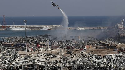 موقع انفجار المرفأ في بيروت 