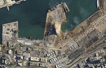 Der zerstörte Hafen von Beirut