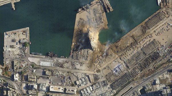 Der zerstörte Hafen von Beirut Der zerstörte Hafen von Beirut