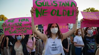 Thousands of women in Turkey took to the streets to demand that the government does not withdraw from a landmark treaty on preventing domestic violence.