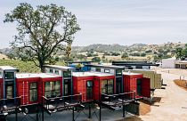 The shipping container hotel in Paso Robles, California US.