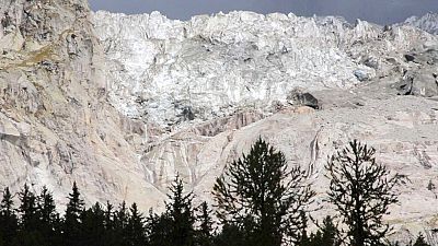 Glaciar do Monte Branco italiano ameaça derreter 