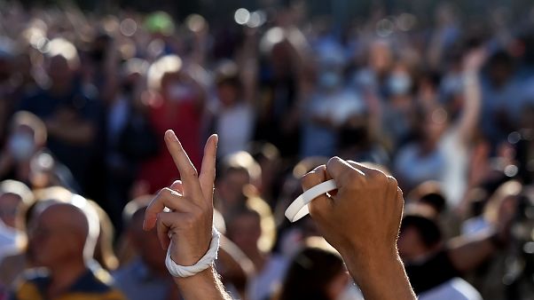 Сторонники Тихановской в Минске, 6 августа 2020 Сторонники Тихановской в Минске, 6 августа 2020