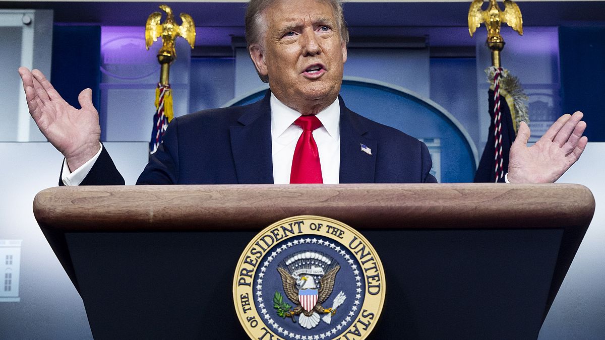 Donald Trump sajtótájékoztatója augusztus 3-án a Fehér Házban
