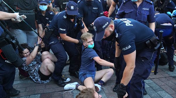 Polish protesters detained over arrest of LGBT activist