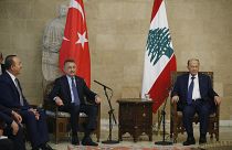 Cumhurbaşkanı Yardımcısı Fuat Oktay ve Dışişleri Bakanı Meclüt Çavuşoğlu Lübnan Cumhurbaşkanı Michel Aoun'la görüştü