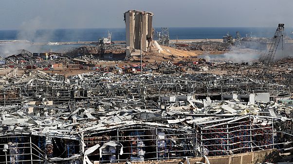 صورة لمرفأ بيروت بعد الإنفجار صورة لمرفأ بيروت بعد الإنفجار