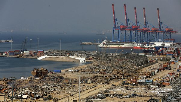 The port area lies in devastation following this week's massive explosion in the port of Beirut, Lebanon The port area lies in devastation following this week's massive explosion in the port of Beirut, Lebanon
