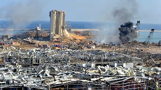 Patlama sonrası Beyrut limanı