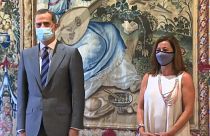 El Rey de España Felipe VI con la presidenta de Baleares, Francina Armengol