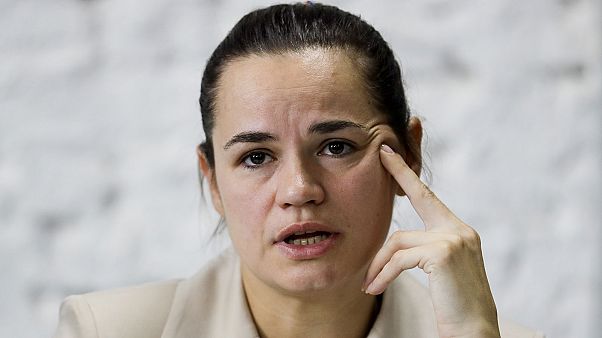 Svetlana Tikhanovskaïa, lors du conférence de presse à Minsk, le 10 août Svetlana Tikhanovskaïa, lors du conférence de presse à Minsk, le 10 août