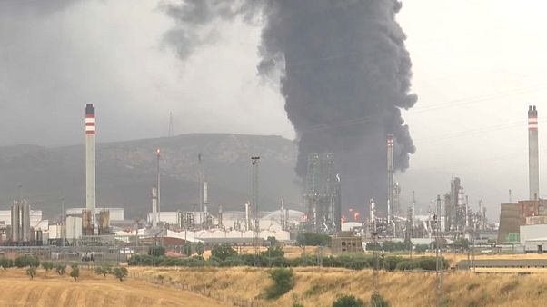 Detalle del incendio en el Complejo Petroquímico de Puertollano Detalle del incendio en el Complejo Petroquímico de Puertollano