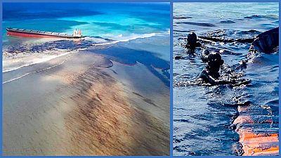 Residents in Mauritius have been using homemade devices to try to limit the damage from the spill. Residents in Mauritius have been using homemade devices to try to limit the damage from the spill.