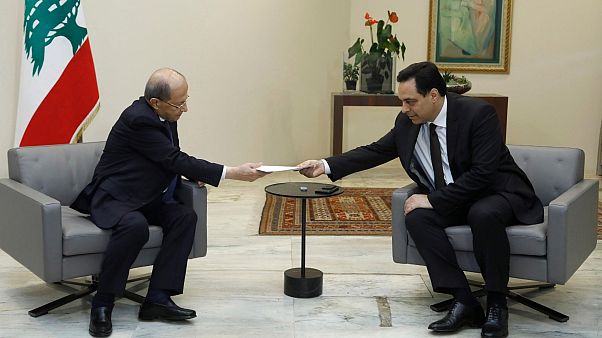 President Michel Aoun and Prime Minister Hassan Diab President Michel Aoun and Prime Minister Hassan Diab