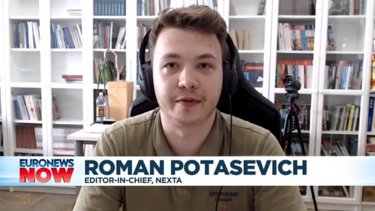 Roman Potasetich being interviewed on Euronews