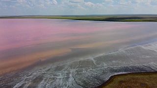 Il lago rosa di Kobeytuz in Kazakistan