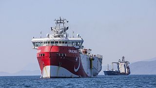 کشتی اکتشافی عروج رئیس ترکیه در آبهای مدیترانه