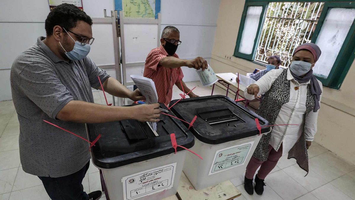 أحد مراكز الاقتراع في انتخابات مجلس الشيوخ، مصر، 11 أغسطس 2020 