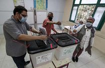 أحد مراكز الاقتراع في انتخابات مجلس الشيوخ، مصر، 11 أغسطس 2020